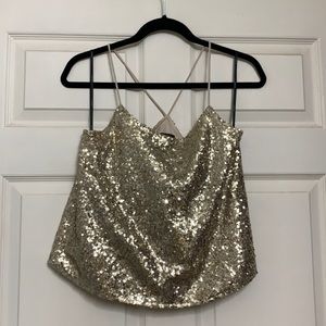Forever 21 gold sequin tank